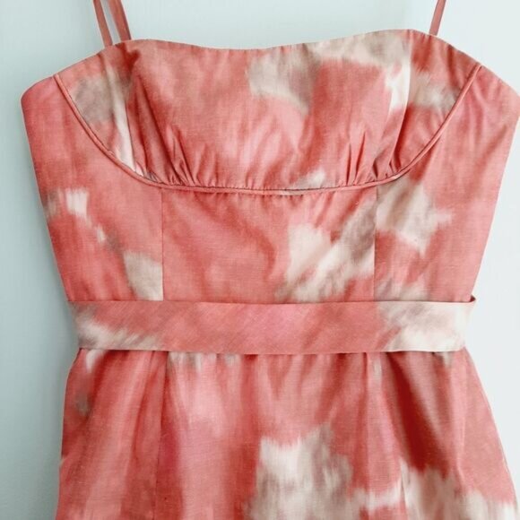 BCBG Max Azria Erin Strapless Ruffle Hem Satin Mini Dress Sz 4 - Picture 5 of 15